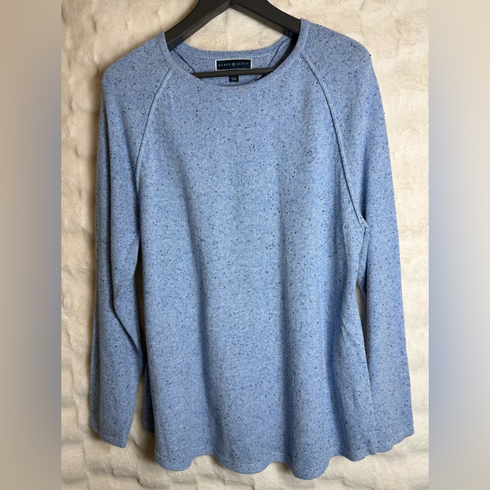 Karen Scott Light Blue Crew Neck Sweater